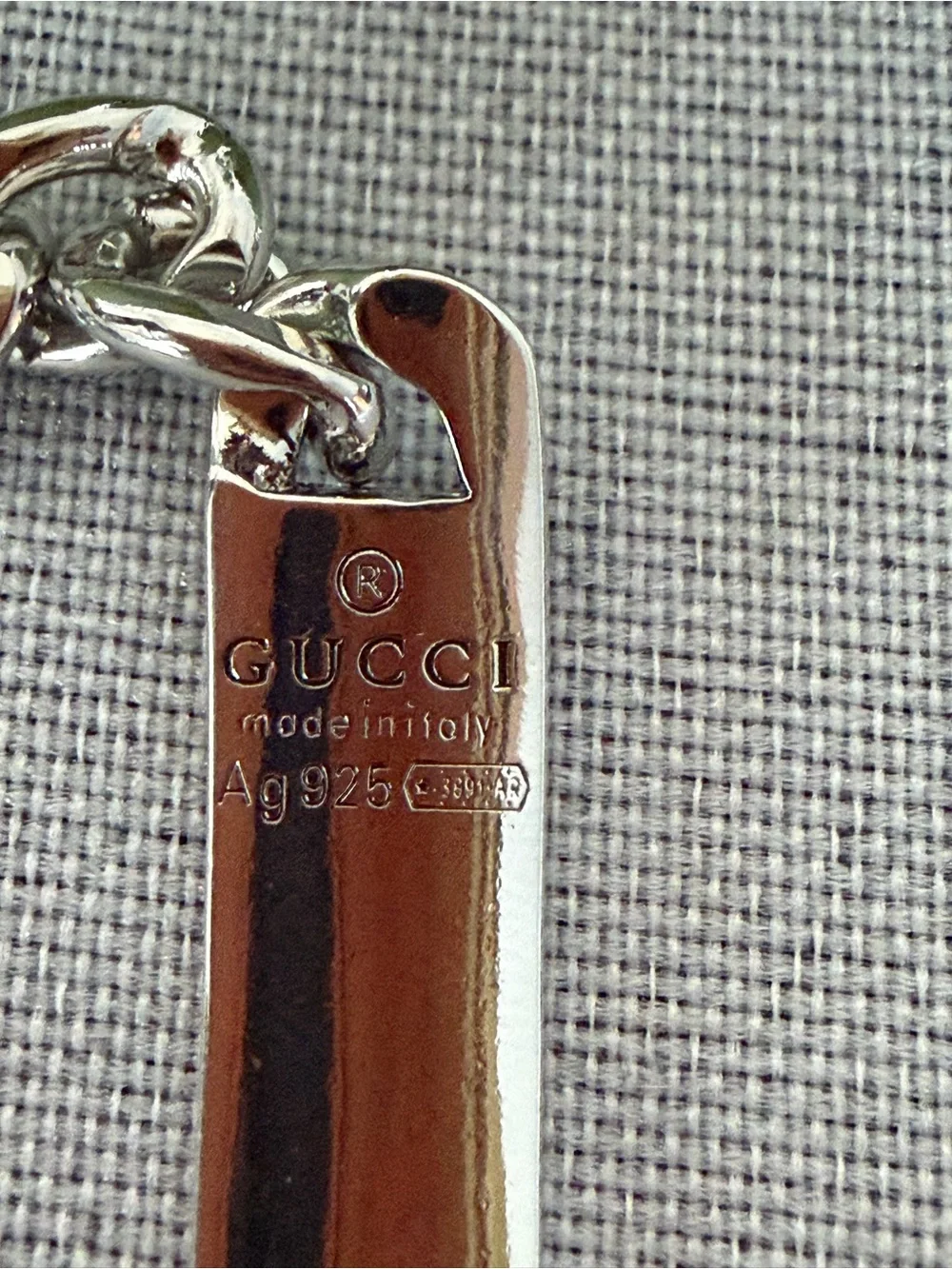 Sterling Silver GucciGhost Hamlet Skull ID Chain Bracelet